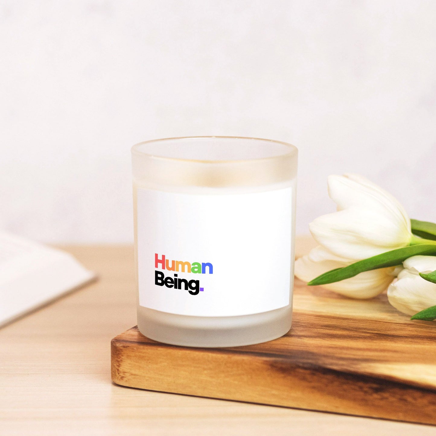 Human Being. #Pride Hand Poured Candle - Frosted Glass (11 oz)