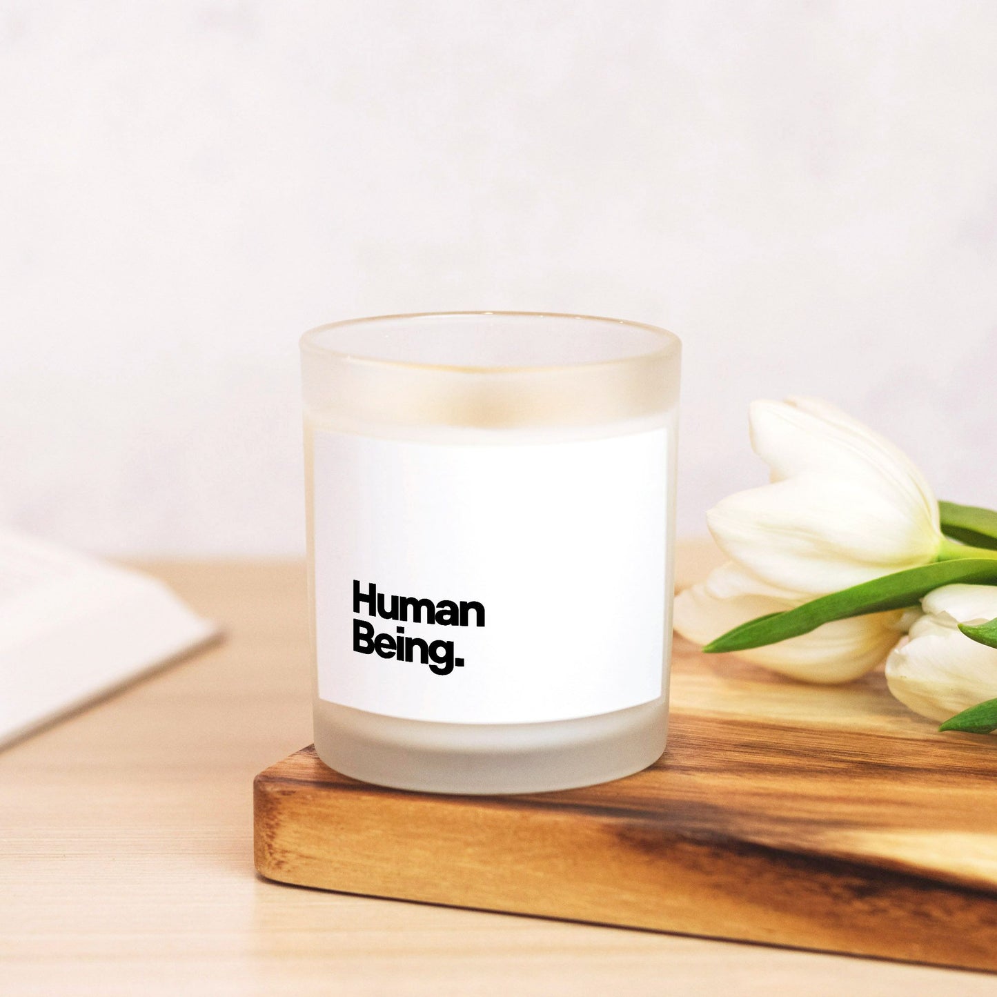 Human Being. Hand Poured Candle - Frosted Glass (11 oz)