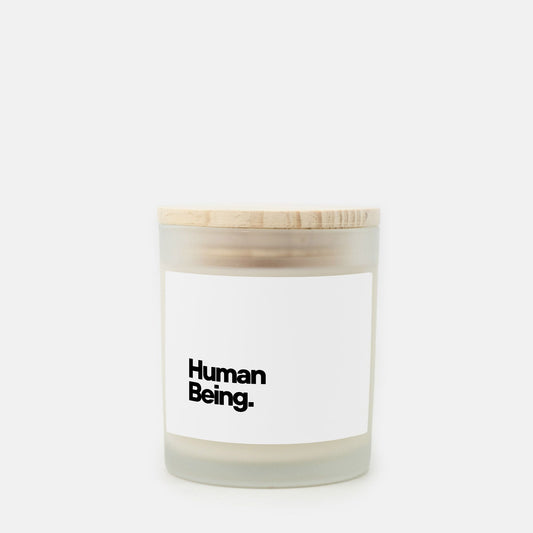 Human Being. Hand Poured Candle - Frosted Glass (11 oz)